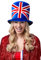 Smiffys 42295 Deluxe Union-Jack-Zylinder, Unisex, Erwachsene, Rot, Blau und Weiß, Einheitsgröße
