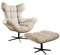 Mirjan24 Sessel Maliko, Polstersessel mit Schaukelfunktion, 360° drehbarer Fernsehsessel Armsessel, Armchair, Relaxsessel, Loungesessel, Ohrensessel (Monolith 02, mit Hocker)