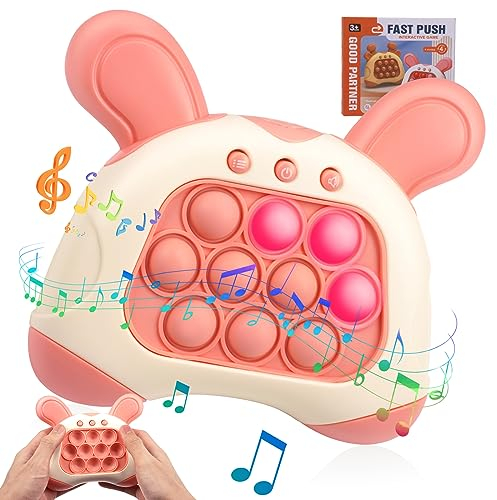 Towwoo Quick Push Spiel, Pop It Fidget Elektronisches Sensorspiel Silikon Spielzeug für Jungen Mädchen, Puzzle Pop Bubble Game Machine Geschenk für Kinder und Erwachsene (C - Upgraded 80 Level)