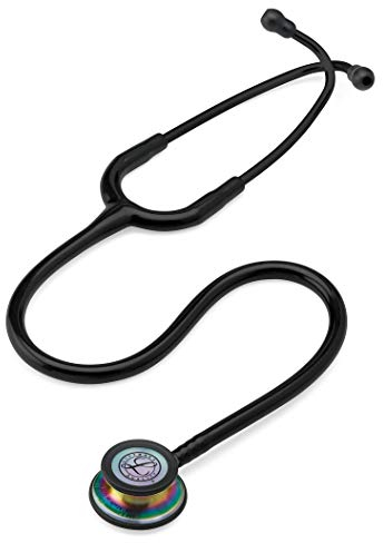 3M Littmann Classic III Stethoskop mit Gratis Gravur und Penlight (Schwarz/Rainbow Edition)