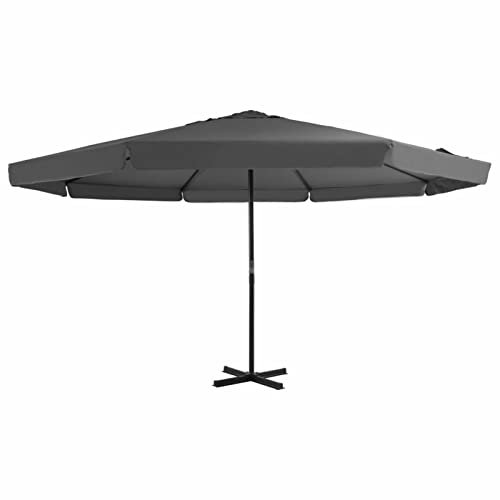 BaraSh Sonnenschirm mit Aluminium-Mast 500 cm Anthrazit Sonnenschirm Mit StäNder Sonnenschirm Balkon