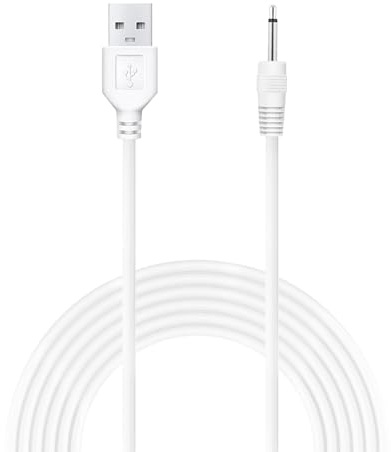 Chofit Cable de carga de repuesto compatible con Tracys Dog/Tracy's Dogg, cable de carga USB Cargador rápido DC 2.5mm Jack, Blanco (1)