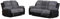 Recliner Black/Grey Jumbo Cord Fabric Sofa - Luxury 3+2 Seater High Back Settee For Living Room Furniture & Cheap Couches - (3+2 Seater Sofa)