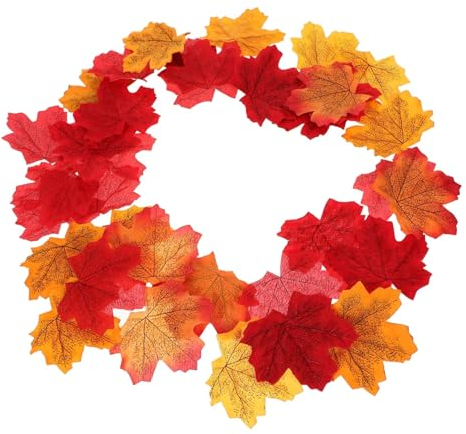 GOOHOCHY 200St Simuliertes Ahornblatt herbstliche Tischstreuung Mini-Bastelblätter herbstliche Tischdeko Herbstblätter Dekorationen gefälschtes Ahornblatt 8cm Kunsthandwerk Kranz