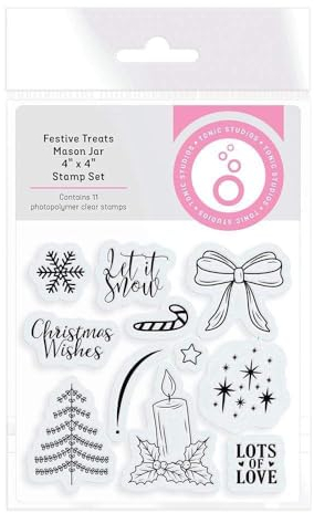 Tonic Studios Shaker Creator Stamp Set-Festive Treats Mason Jar