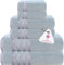 Casa Copenhagen Zero Twist, 6-teiliges Handtuchset aus 100% Baumwolle- Grauviolett, 600 g/m², 2Bade, 2Hand und 2Waschlappen aus ägyptischer Baumwolle, ultraweiche Luxushandtücher für Badezimmer