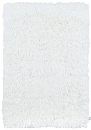 Teppich aus 100% Schurwolle; handgewebt | Größe: 80 x 160 cm; Farbe: Weiß | Tom Tailor - Fluffy