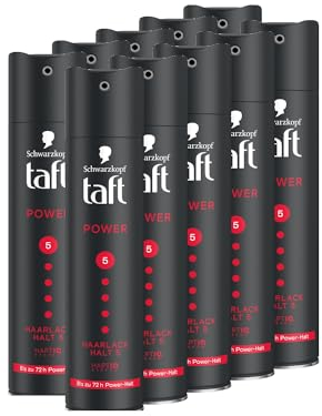 Schwarzkopf Taft Haarlack Power (10 x 250 ml), Haltegrad 5 Haarstyling, Haarspray für alle Haartypen, bis zu 72 Stunden starker Halt, vegane Formel*