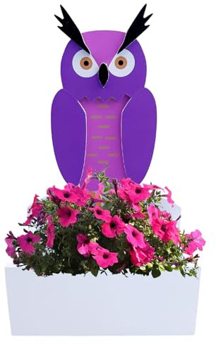 Tryitsbest Tier-Übertopf für Outdoor-Pflanzen, 33 x 22,9 cm, Holz, Tier-Blumentöpfe, Tier-Aufbewahrungsbehälter, Halter für Outdoor-Pflanzen, Heimdekoration, Geschenk (Eule)