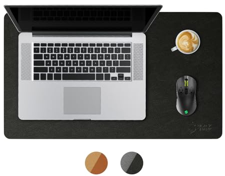 Black Shark Rutschfeste Schreibtischunterlage, Gaming-Mauspad (600 x350 x 3mm), leicht zu reinigendes Laptop-Tastatur-Mauspad, Schreibunterlage - Manta P8 Schwarz
