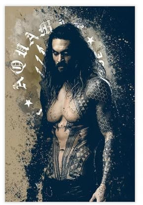 TINGTOEO Aquaman Leinwand-Poster, Wandkunst, Dekordruck, Gemälde für Wohnzimmer, Schlafzimmer, Dekoration, ungerahmt, 30 x 45 cm