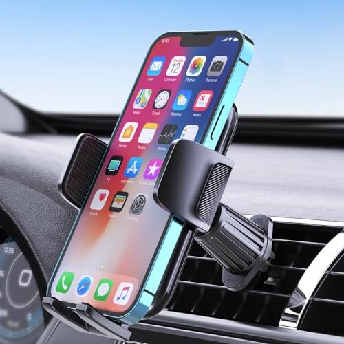 R&B Sports & Leisure Car Phone Holder, Air Vent Phone Mount, 360° Rotation, Stable Hook Clip, One Button Release Car Phone Holder for iPhone, Galaxy, All 4.0''-7'' Phones