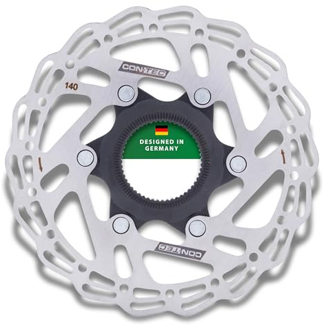 CONTEC Fahrrad-Bremsscheibe CDR-CLE, 140 mm, 141 g, Aluminium-Spider, Center Lock, E-Bike kompatibel, Edelstahl, hitzebeständig, einfache Montage, silber