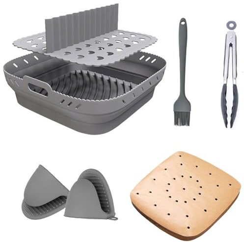 Ziyero Silikonform für Ninja Speedi On400Eu/Cosori 5,5L Heißluftfritteuse, Airfryer Zubehör für Ninja Max Pro 6.2L, Heißluftfritteuse Backform mit Trennwänden für Princess