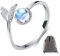 AIFUYUDM 925 Silber Ringe für Frauen, Mondstein Ring für Damen Verstellbar Ringe Frauen Verlobungsring Silberring Individualisierung Party Ring für Damen Schmuck mit Geschenkbox