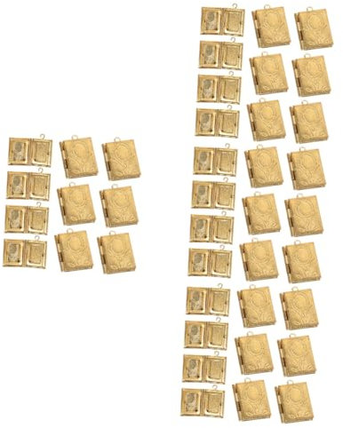 OATIPHO 40 Stk Buch-fotobox Aus Kupfer Buchanhänger Buch- -charms Memory-medaillon- Bild-medaillon- - -charms - Für Männer