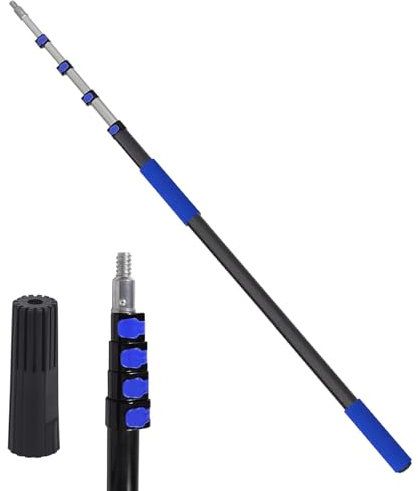 5.4-24ft Extension Pole, Aluminum Alloy Telescopic Pole, Caossuixin Multi-Purpose Ceilings Window Cleaning, Paint Roller, Snow Removal, Window Squeegee, High Reach Indoor & Outdoor(Pole Only)