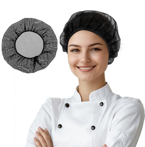 Psyqtsuary 10 Stück Schwarz Haarnetz Küche Elastische Kochmütze Unisex Einstellbar Haarnetze Wiederverwendbar Haarhaube Kopfhaube Haar Haube for Küche Kochmütze Lebensmittelservice