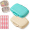 2 Pièces Piluliers Quotidiens à 6 Compartiments, Pilulier de Voyage Portable, Boîte à Pilules Petite pour Déplacements, Mini Pilulier, pour Vitamines, d'huile de poisson, etc