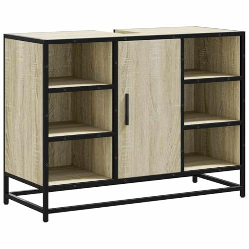 vidaXL Badezimmer-Waschbeckenschrank Sonoma-Eiche 80 x 33 x 60 cm