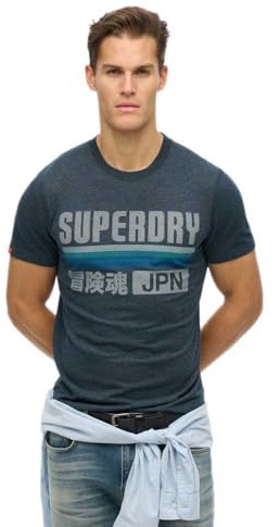 Superdry Herren Lässiges Japan T-Shirt mit Streifen