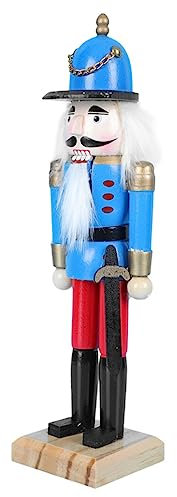 Alipis Soldat Casse-Noisette Chiffre décoration Casse-Noix de Noël décor de noël Casse-Noisette pour dirigé Neige Figurine de Casse-Noisette de noël Statue de Casse-Noisette Bois Bleu
