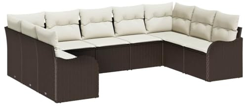 vidaXL Gartensofa-Set Braun Poly-Rattan, Garten und Terrasse, modularer Stil, langlebiges Rattan Sofa, Outdoor Möbel Set für Entspannung auf der Terrasse