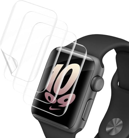 Carantee 4 Pièce Verre Trempé pour Apple Watch Series 4/5/6/SE (44mm) Film, 3D Transparent Protection Écran, Anti Rayures, Tactile sensible, Sans Bulle, Soft TPU HD Apple Watch 44mm Vitre Protection