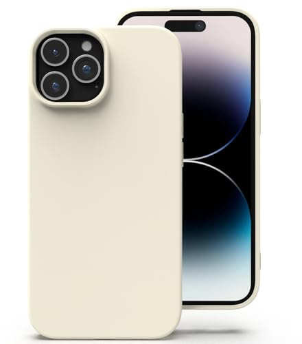 Zuvirelx Silikon Handyhülle für iPhone 14 Pro Hülle, Weiches Griff, Dünne, Minimalistisch, Stoßfest, rutschfest, Taschenpassend - Weiß