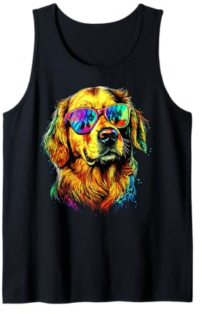 Golden Retriever avec Lunettes de Soleil J'aime Les Chiens Débardeur
