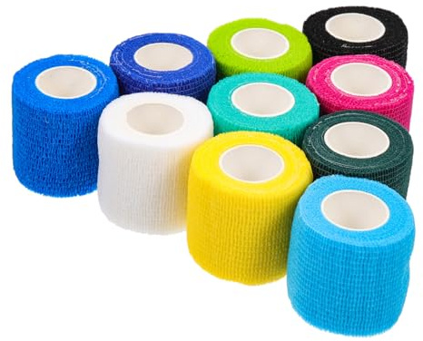 TOYANDONA 12rollen Vet Wrap Tape Tierarzt Verbandklebeband für Pferde Wundklebeband aus Hochwertigem Vliesstoff Fixierkleber für Wunden Verbandmaterial für Tiere Zufällige Farbe