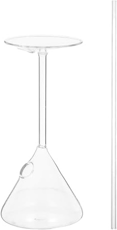 GRIRIW Verre à Cocktail en Verre Paille, Grosse Coupe à Vin Décorative Transparente pour Fête Plage, Bar et Soirée, Gobelet Polyvalent pour Jus, Boissons Fraîches et Réutilisable