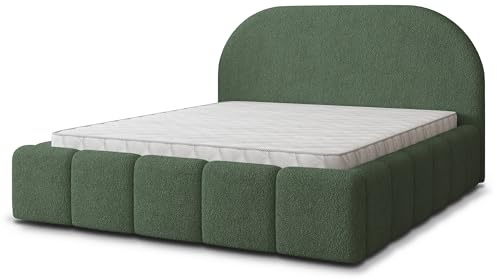 Masseno Polsterbett FLUSSO Q 140x200 cm, Doppelbett, Bettkasten, Stauraum, Lattenrost Und Kopfteil - Grün, Quelle 37