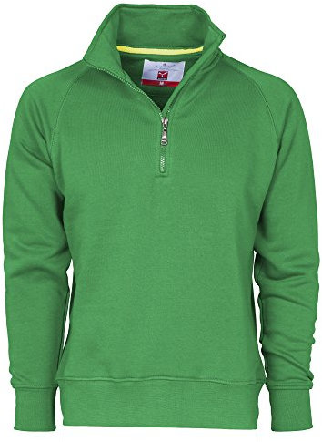 CHEMAGLIETTE! Felpa Da Lavoro Maglia Felpata Cotone Con Mezza Zip In Tinta Payper Miami +, Colore: Jelly Green, Taglia: XL