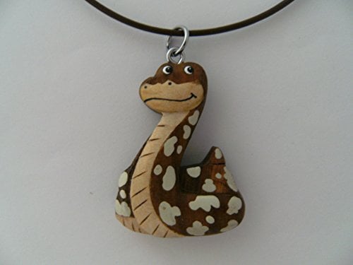 Cornelissen Kette Schlange Holzanhänger Lederband, Ketten Modeschmuck Python