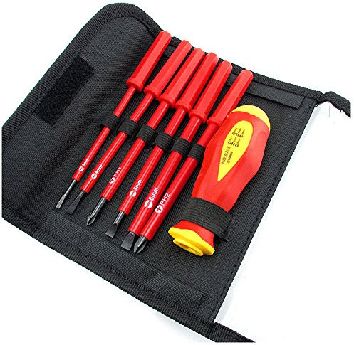 multi-bit lunga inserti magnetico set di cacciaviti Phillips testa a stella CR-V, rosso, 9705, 1000.00V