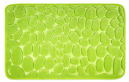 WohnDirect Set 2 teilig Badezimmerteppich mit Memory Foam - Rutschfester Badteppich - Badematte waschbar & schnelltrocknend - auch ideal als Duschvorleger - Badvorleger 50 x 80 cm - Grün