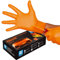 RZ TOOLS 50 Gants de Travail noun- poudre en Nitrile Diamantés - Sans Latex, Hypoallergeniques Réutilisables, Gants Antidérapants, Orange (50 Pieces) (Small)
