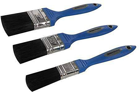 Silverline 704313 Synthetic Bristle Brush with Gummed Handle, 3 Piece