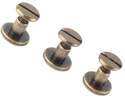 FTVOGUE 20 stücke Metallniet Flachkopf Kupfer Messing Schrauben Muttern Nägel Nieten Leder Kappe Zubehör für Mäntel Taschen Dekoration(6.5mm)