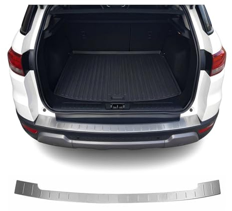 OMAC Ladekantenschutz für Range Rover Evoque L538 2012-2018 Chrom gebürstet | Edelstahl, Stoßstangenschutz, fahrzeugspezifische Passform