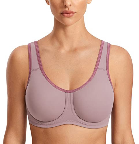 SYROKAN Soutien Gorge Sport Femme avec Armature Maintien Extreme Grande Taille Confortable Coquille de conque 90F