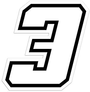 4R Quattroerre.it 13363 Numero Racing 3 Moto GP, Bianco, 10 x 10 cm