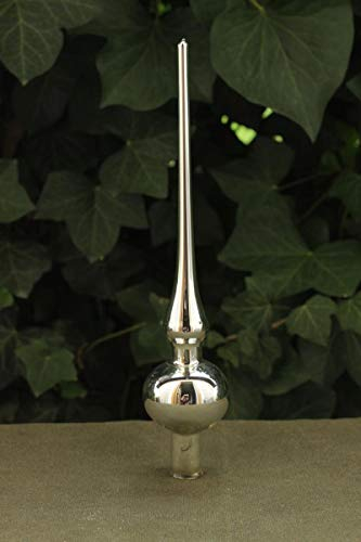 condecoro Christbaumspitze Silber Glas mundgeblasen H27