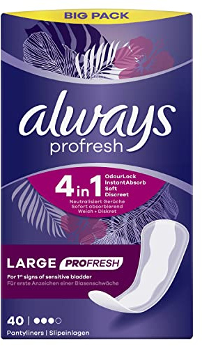 Always Dailies Slipeinlagen, Profresh, groß, 160 Einlagen (40 x 4 Packungen), geruchsneutralisierend, weich und diskret