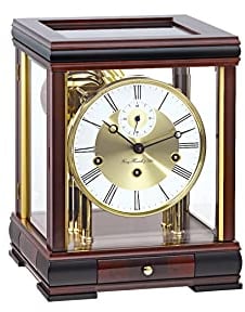 Hermle Moderne Uhr Nussbaum in nussbaum mit mechanischem Aufzugswerk, 8 Tage Laufzeit