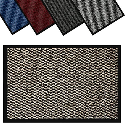 GULLAMBO Non Slip Door Mat – Indoor And Outdoor Door Mat –Kitchen And Office Use Mat, Super Soft Absorbent Multicolor Barrier Mat, Machine Washable Entrance Rug (Beige, 50 x 80 cm)