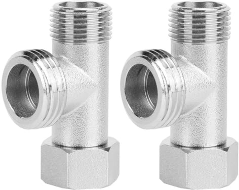 YUMIL IRobinet Arret 3 Voies, 2 Pièces Vanne De Connecteur À 3 Voies Adaptateur De Vanne De Dérivation De Toilette Vanne De Chasse Pour Cuisine Ou Salle De Bain Avec Robinet Adaptateur(Eu3/8)