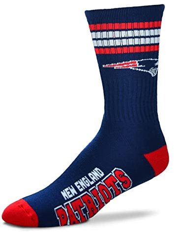 Fanatics For Bare Feet NFL Stripe Team Sock Socks (37-42, New England Patriots)