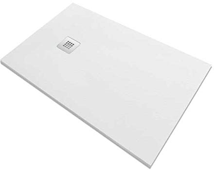 SOLIDSTONE Piatto doccia in marmoresina tutto pieno H 2,8cm Bianco (90x140)